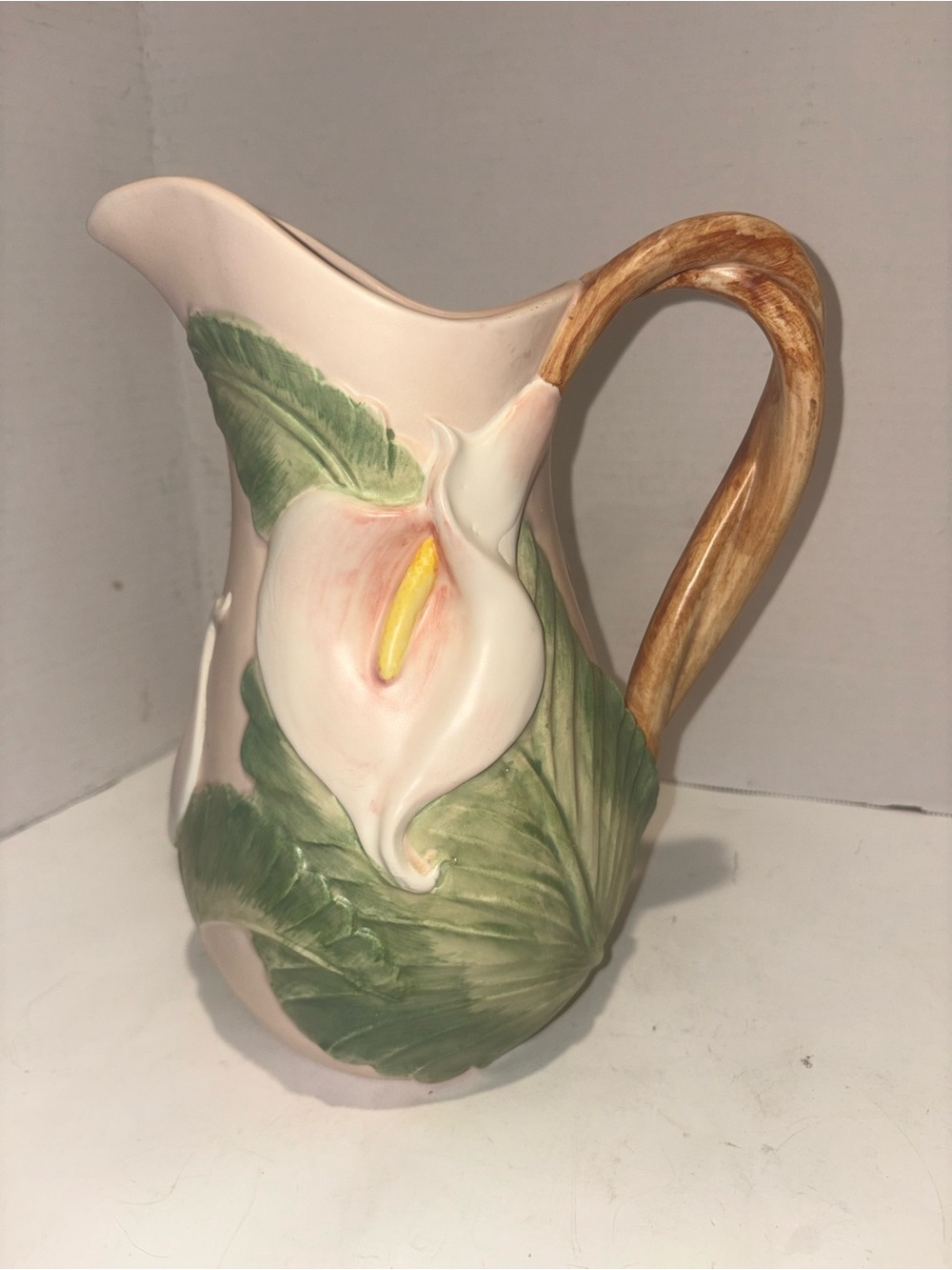 Vintage Fritz and Floyd Calla Ceramic Pitcher (2Q)